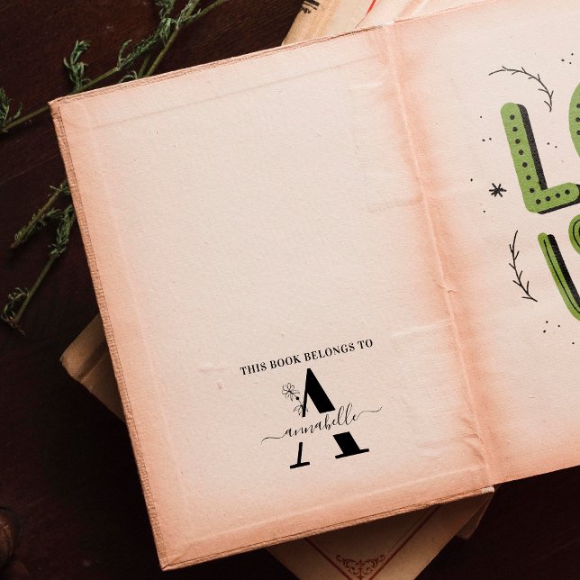 This Book Belongs To | Monogram Rubber Stamp (Creator Uploaded)