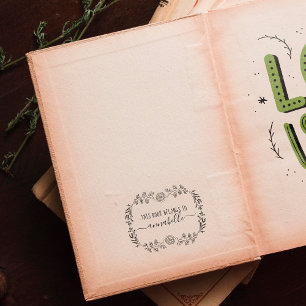 This Book Belongs To   Monogram Rubber Stamp