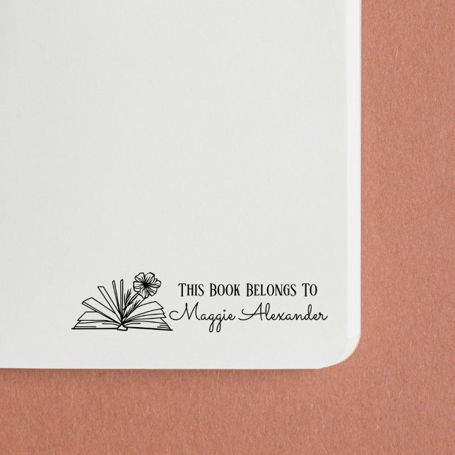 This Book Belongs To Name Bookplate Self-inking Stamp (Creator Uploaded)