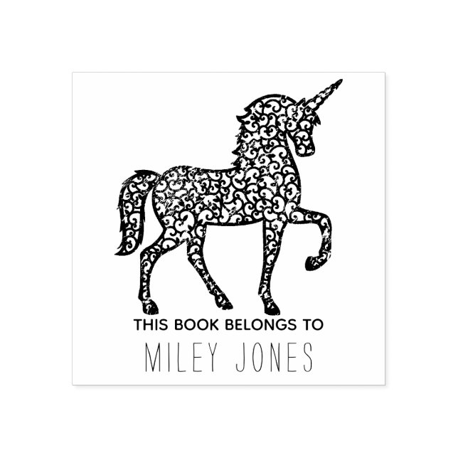 This book belongs to name unicorn rubber stamp (Imprint)