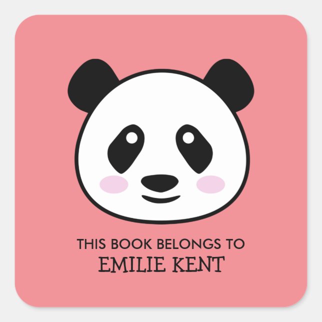 This book belongs to panda bear book label sticker (Front)