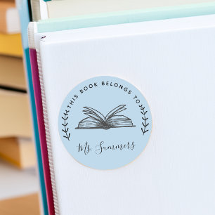 This Book Belongs To Personalised Classic Round Sticker