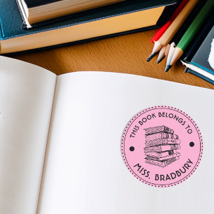 This Book Belongs To Personalised Classic Round Sticker