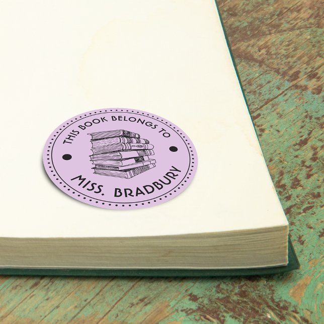 This Book Belongs To Personalised Classic Round Sticker (This Book Belongs To Personalized Classic Round Sticker)