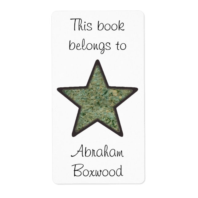This Book Belongs To Rock Texture Star Custom Name (Front)