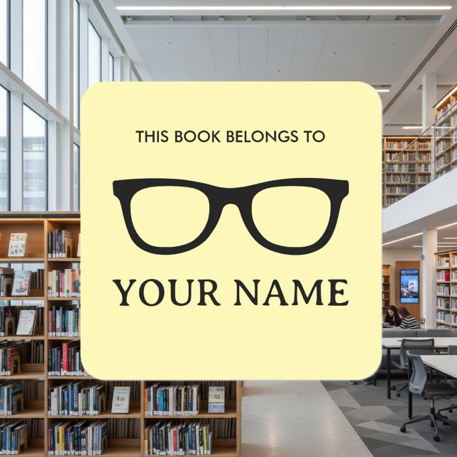 This book belongs to spectacles bookplate label (bookplate label sticker for books)