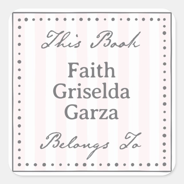 "This Book Belongs To" Sticker Template (Front)