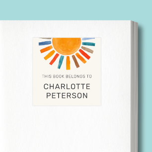 This Book Belongs To Sun Personalised Square Sticker