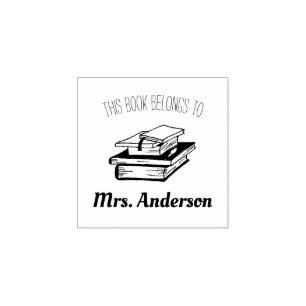 This Book Belongs To Teacher Name Rubber Stamp