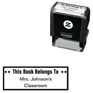 This Book Belongs To Teacher Name Template Self-inking Stamp