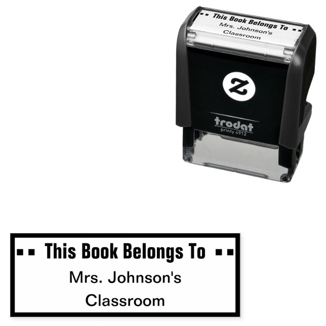 This Book Belongs To Teacher Name Template Self-inking Stamp (In Situ)
