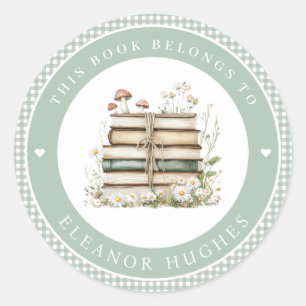 This Book Belongs To Watercolor Bookplate Sticker