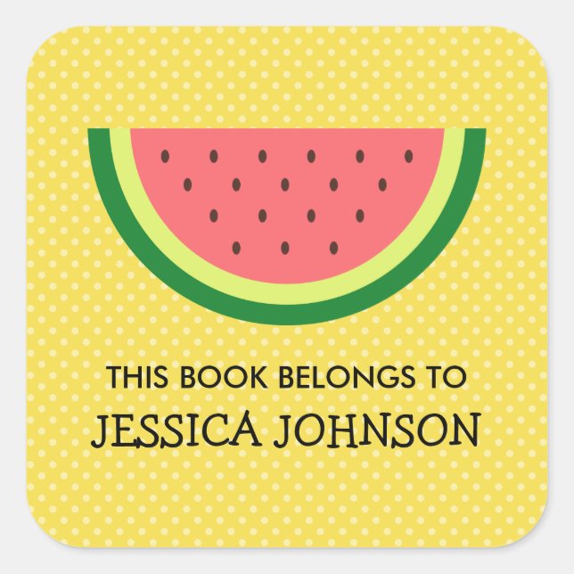 This book belongs to watermelon bookplate stickers (Front)