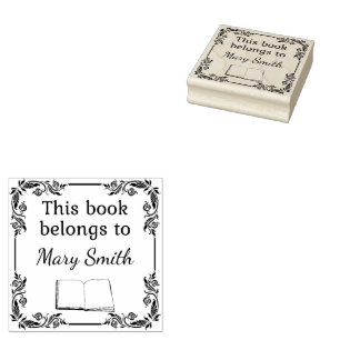 This Book Belongs To   Wood Art Stamp