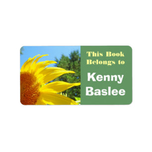 This Book Belongs to Your Name Sunflowers Books Label