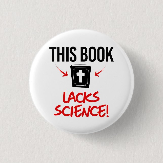 This book lacks science 3 cm round badge (Front)