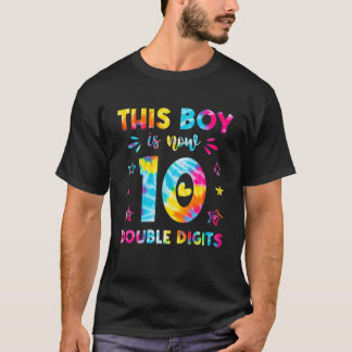 This Boy 10Th Birthday Tie Dye Double Digits 10 Ye T-Shirt