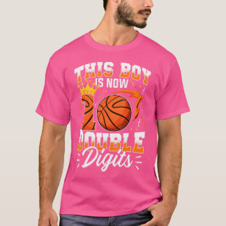 This Boy Double Digits Basketball 10 Year Old Boy  T-Shirt