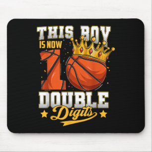 This Boy Double Digits Ten Basketball 10 Year Old Mouse Mat