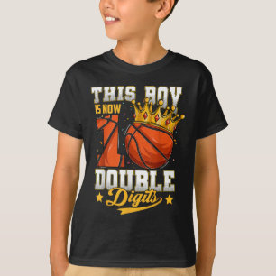 This Boy Double Digits Ten Basketball 10 Year Old T-Shirt