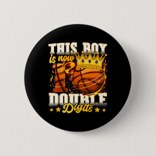 This Boy Double Digits Ten Sketll 10 Year Old Birt 6 Cm Round Badge