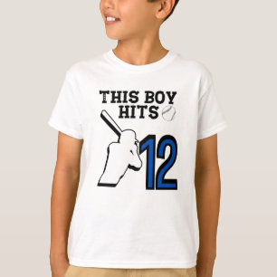 This boy hits 12 – baseball 12h birthday  T-Shirt