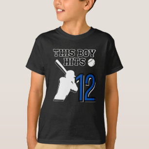 This boy hits 12 – baseball 12h birthday  T-Shirt