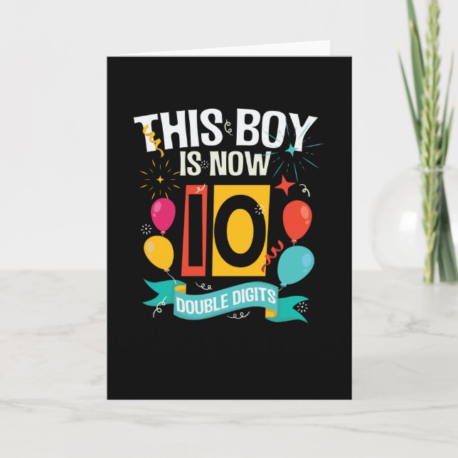 This boy is now 10 | 10th Birthday Gift Boys Card (Front)