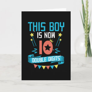 This boy is now 10   10th Birthday Gift Boys Card