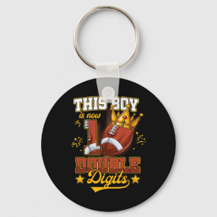 This Boy Is Now 10 Double Digits Football Birthday Key Ring