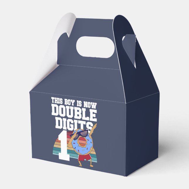 This Boy is Now Double Digits Funny 10th Birthday Favour Box (Front Side)