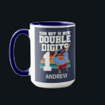 This Boy is Now Double Digits Funny 10th Birthday Mug<br><div class="desc">This boy is now double digits! Features a funny dabbing doughnut character with sunglasses and a retro,  vintage background. A great way to celebrate turning ten years old,  get this for their 10th birthday party this year!</div>