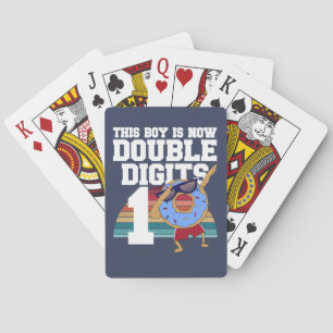 This Boy is Now Double Digits Funny 10th Birthday Playing Cards