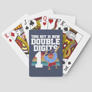 This Boy is Now Double Digits Funny 10th Birthday Playing Cards