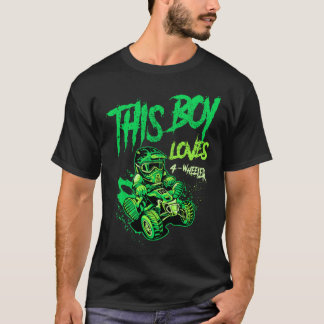 This Boy Loves 4 Wheeler ATV Quad Biker Grunge Sty T-Shirt