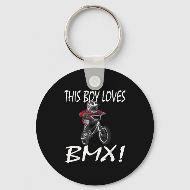 This Boy Loves Bmx, Kids Bmx  Key Ring (Front)