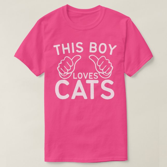 This Boy Loves Cat T-Shirt (Design Front)