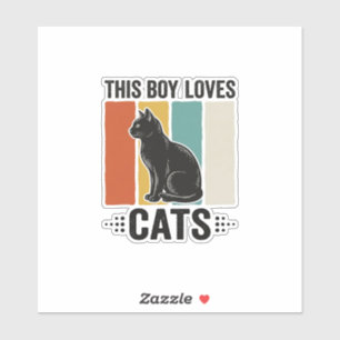 This Boy Loves Cats Retro Cat Lover Design_1