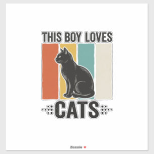 This Boy Loves Cats Retro Cat Lover Design_1