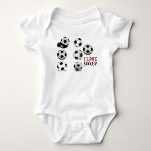 This boy loves Football with Soccer ball Baby Bodysuit