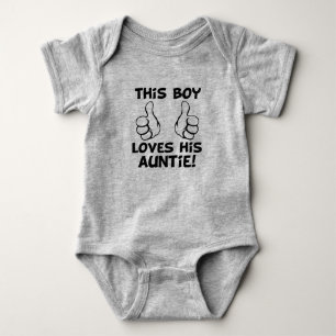 This Boy Loves his Auntie funny baby boy Bodysuit