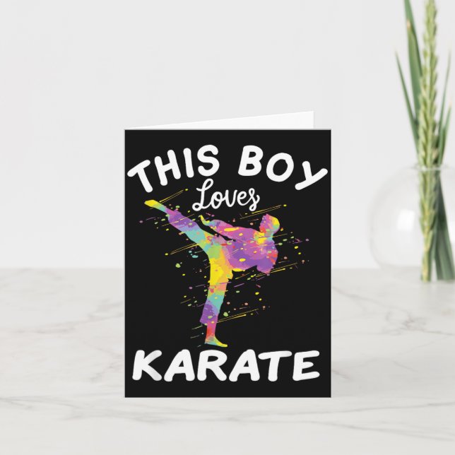 This Boy Loves Karate Card (Front)