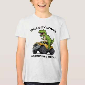 This Boy Loves Monster Trucks - Dinosaur Monster Tri-Blend Shirt