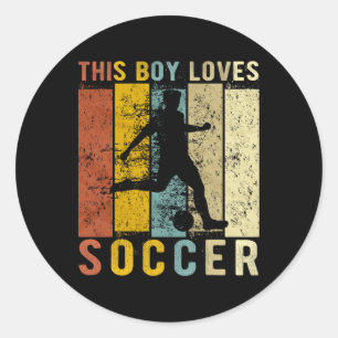 This Boy Loves Soccer Boys Soccer Classic Round Sticker