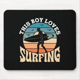 This Boy Loves Surfing Surf Surfer Surfboard Surfi Mouse Mat