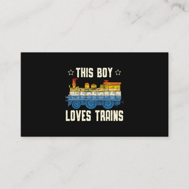 This Boy Loves Trains Lover Railway Locomotive Tra Business Card (Front)