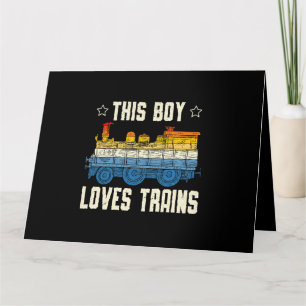 This Boy Loves Trains Lover Railway Locomotive Tra Card
