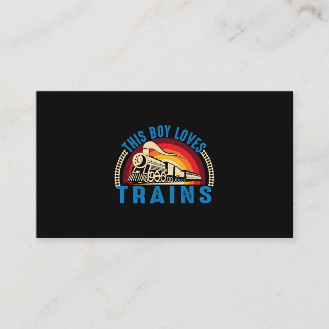 This Boy Loves Trains Railway Locomotive Steam Tra Business Card (Front)