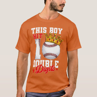 This Boy Now 10 Double Digits Baseball 10th Birthd T-Shirt