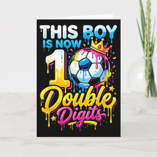 This Boy Now 10 Double Digits Soccer 10th Birthday Card